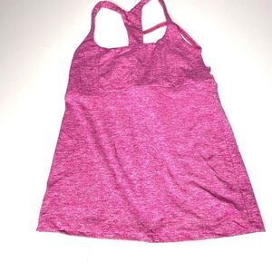 Kaneta Pink Racerback Athletic Tank Built-In Bra Yoga Workout Size S